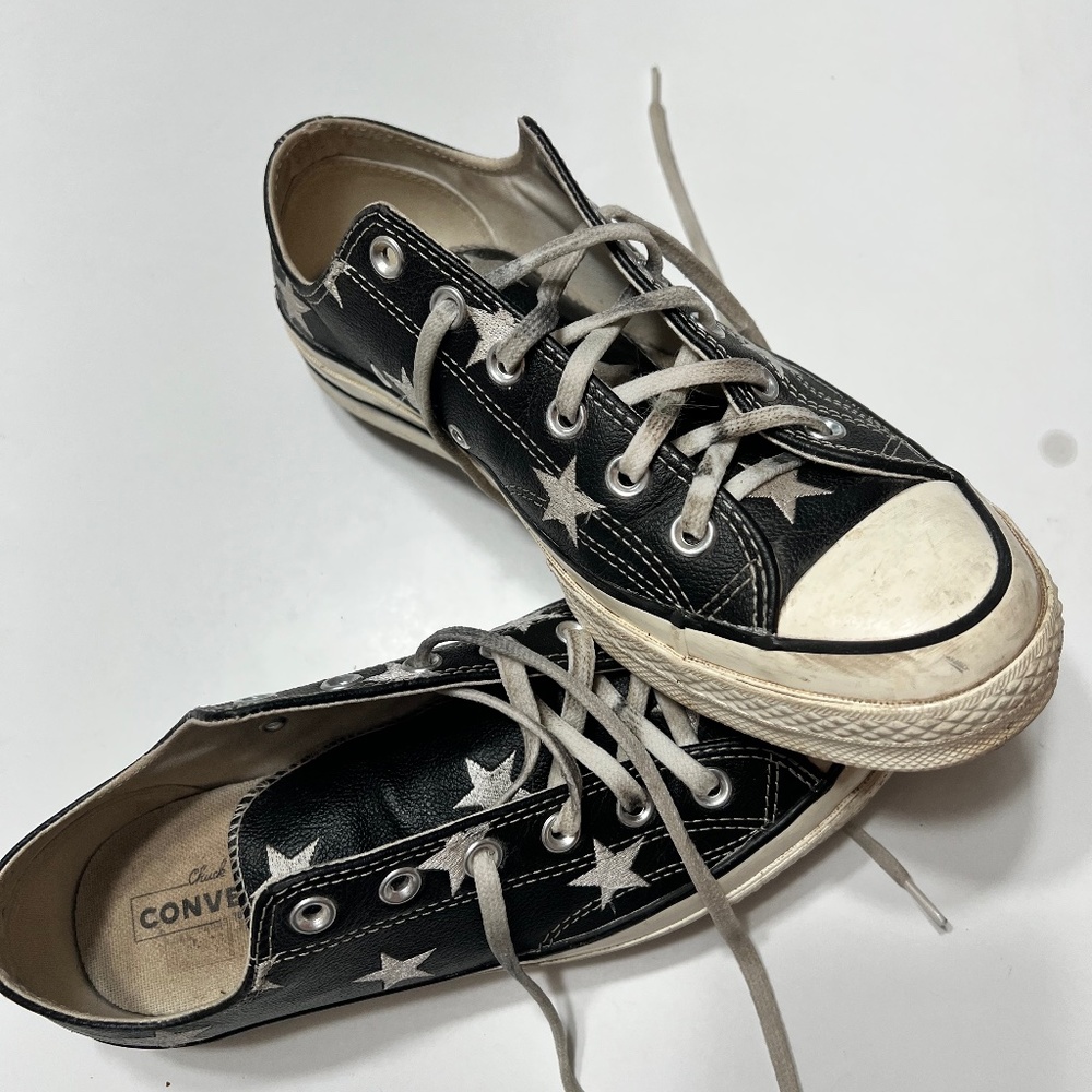 Lightly worn Leather Converse